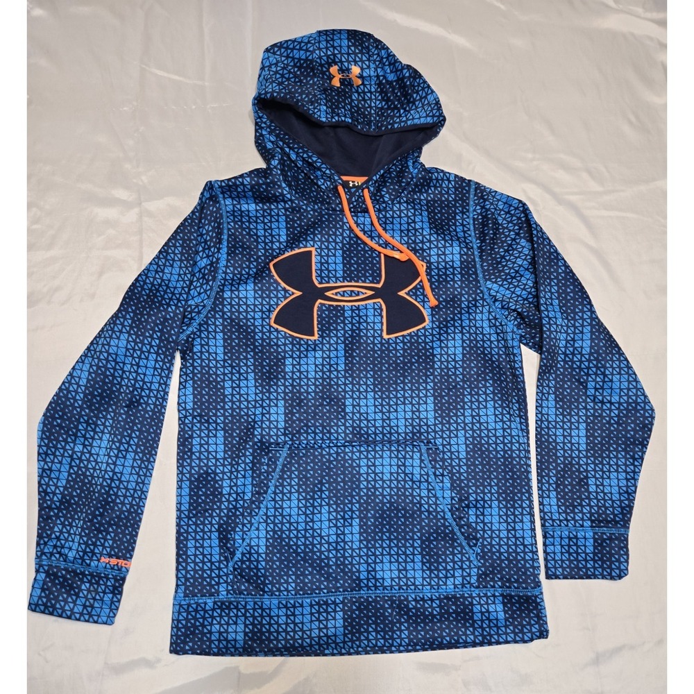 Under Armour UA Rival Fleece Sweatshirt Jacket Hoodie Geometric Blue Adult Small
